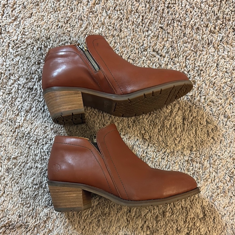 Women's Safety Toe Brown Leather Ankle Booties